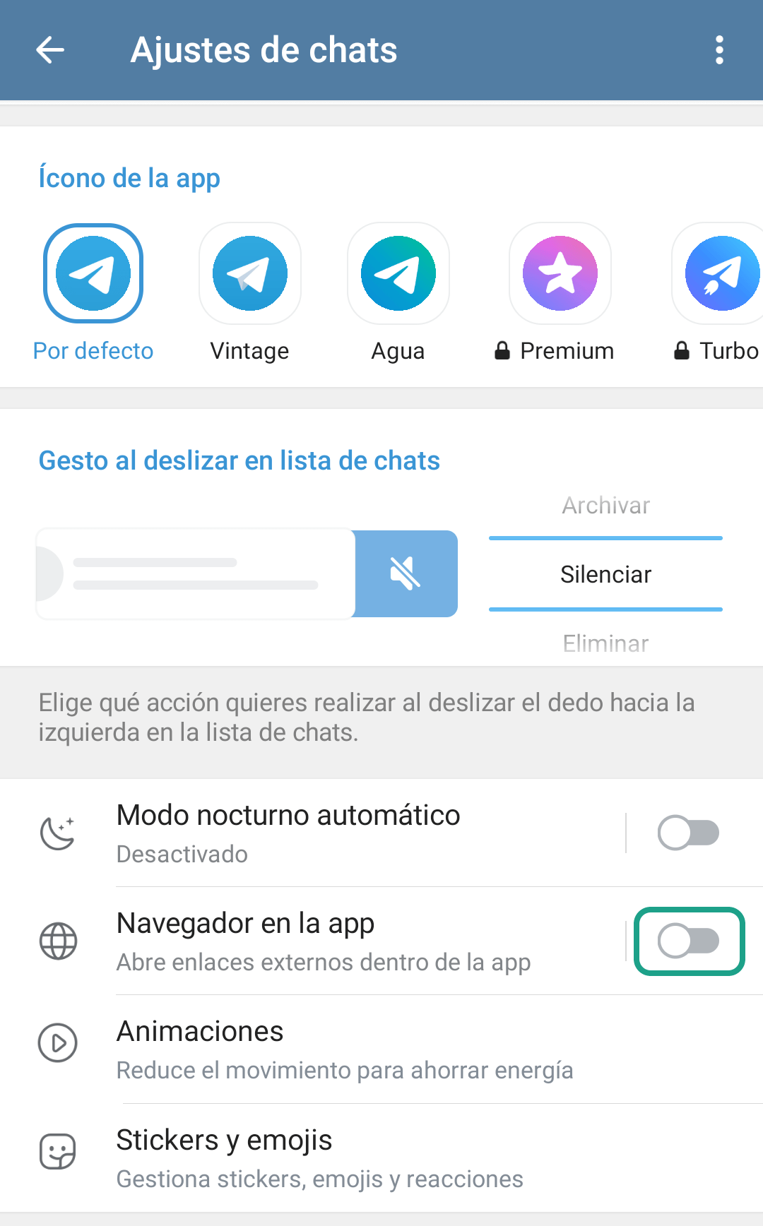  Cómo configurar Telegram para que los enlaces se abran en un navegador externo y los verifique Kaspersky para Android 