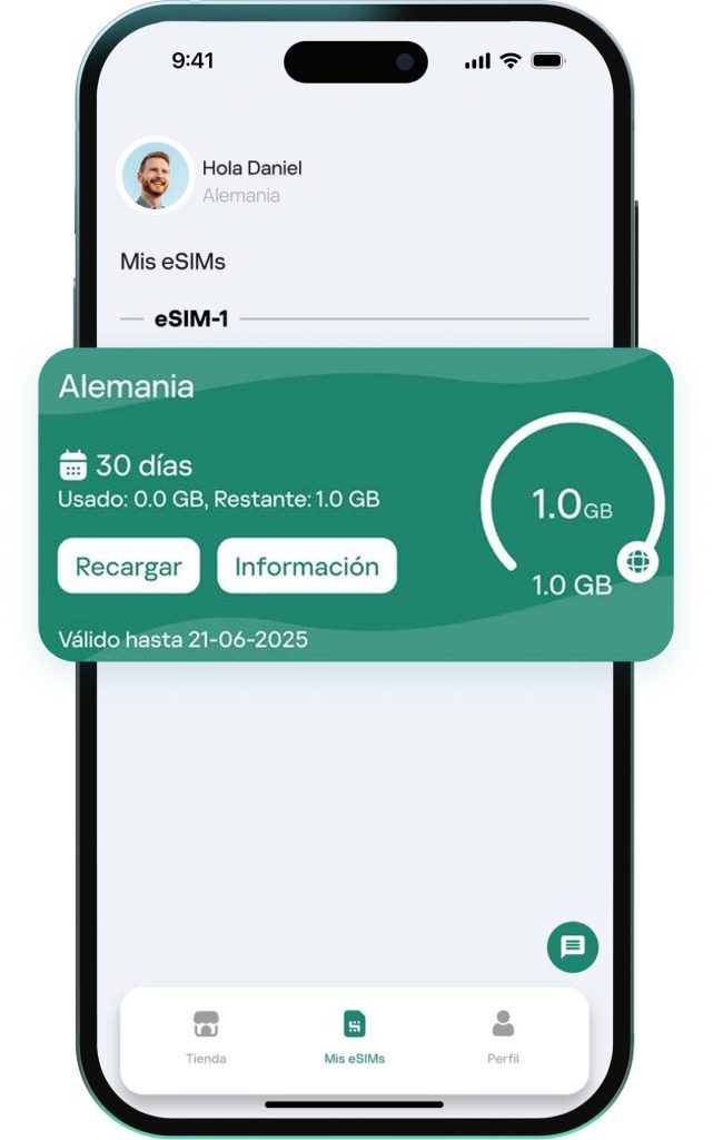 Puedes rastrear tu uso de datos móviles en tiempo real y recargar instantáneamente su eSIM