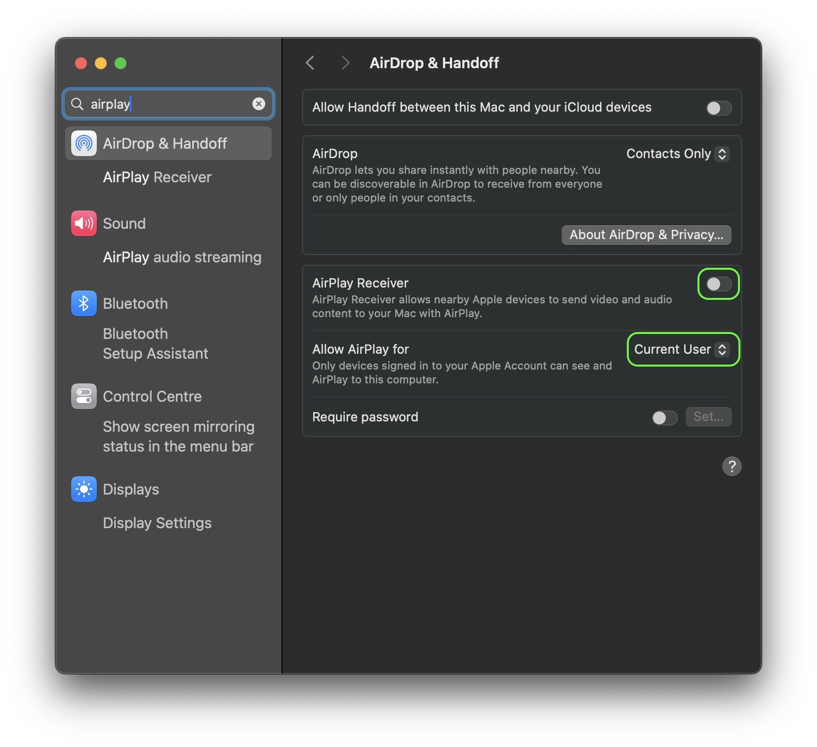 Configuración de AirPlay en macOS para protegerse contra ataques AirBorne 