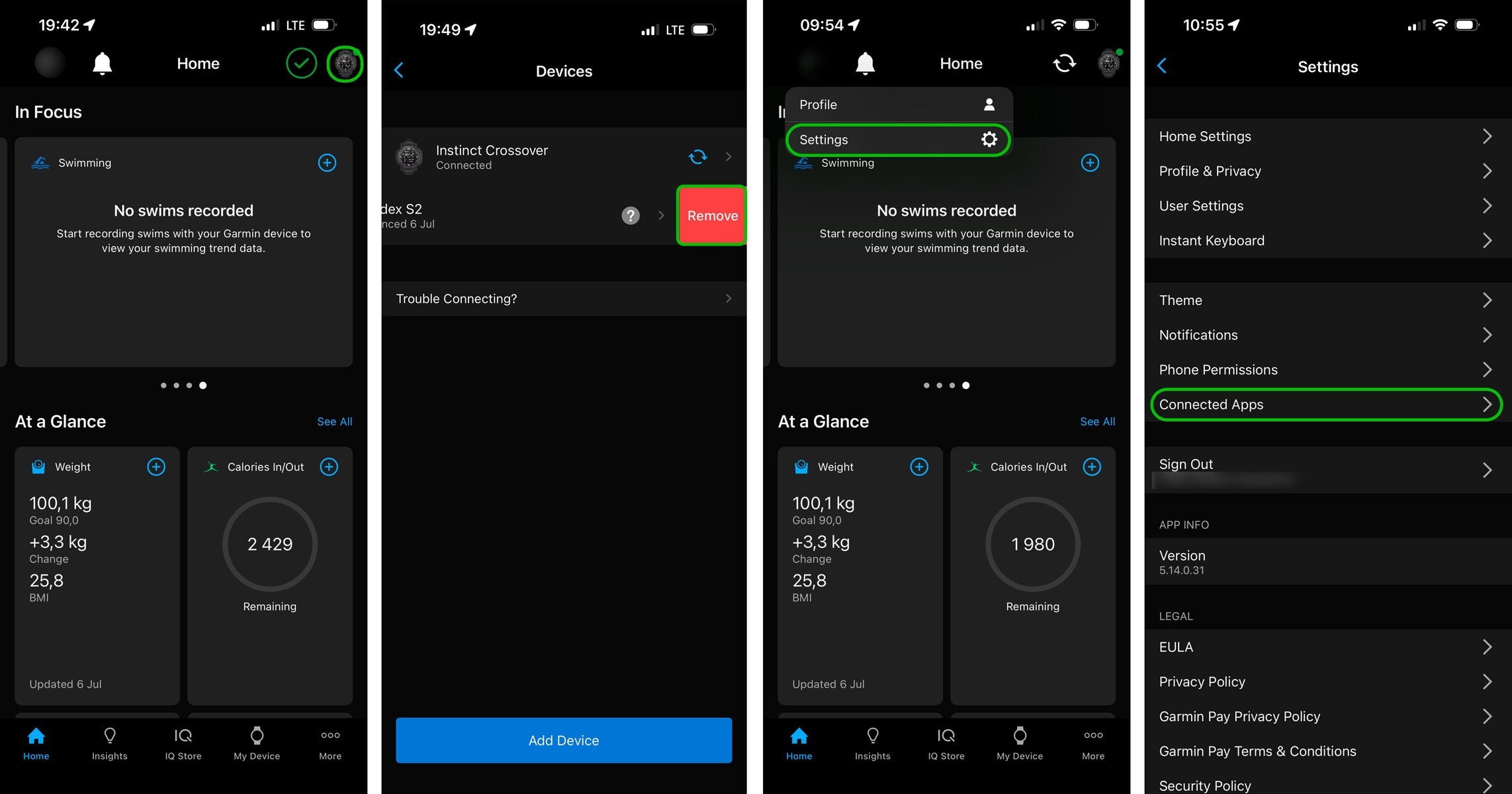 Cómo eliminar dispositivos antiguos y aplicaciones conectadas de Garmin Connect